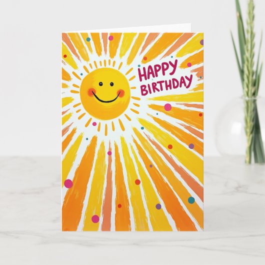 Geschilderde kaart met lachende zon (Voorkant)