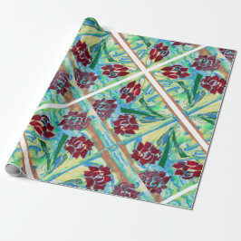Geschilderde Kantrozen Cadeaupapier
