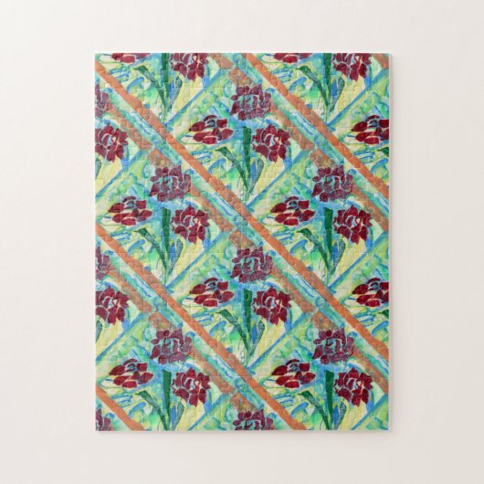 Geschilderde kantrozen legpuzzel (Verticaal)