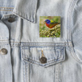 Geschilderde kardinaal vierkante button 5,1 cm (In situ)
