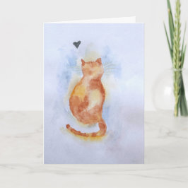 Geschilderde kat wenskaart kaart