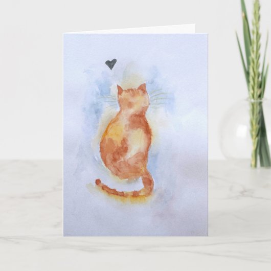 Geschilderde kat wenskaart kaart (Voorkant)