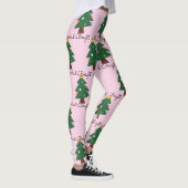 Geschilderde kerrie en heldere kerstbomen op roze leggings (Rechts)