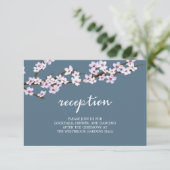 Geschilderde kersenbloesem bruiloft kaart (Staand voorkant)