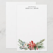 Geschilderde Kerstbloemen Vakantie Garland Persoon Briefpapier (Voorkant / Achterkant)