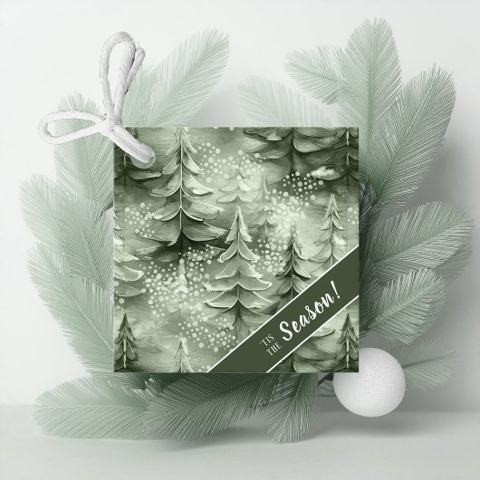 Geschilderde Kerstbomen Groene ID1008 Bedankjes Labels