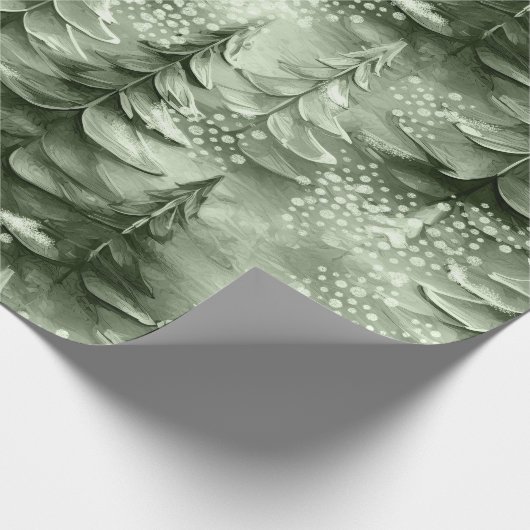 Geschilderde Kerstbomen Groene ID1008 Cadeaupapier (Hoek)