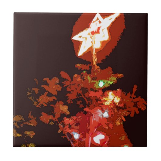 Geschilderde Kerstmis Tegeltje (Voorkant)