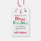 Geschilderde kerstversieringen cadeaulabel (Voorkant)