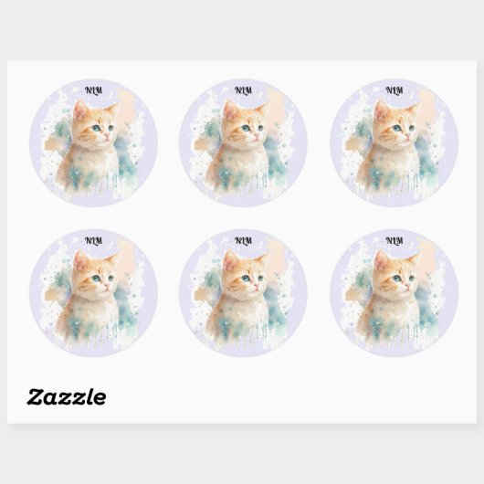 Geschilderde kitten Sticker (Vel)