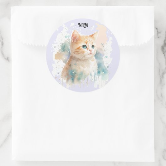 Geschilderde kitten Sticker (Tas)