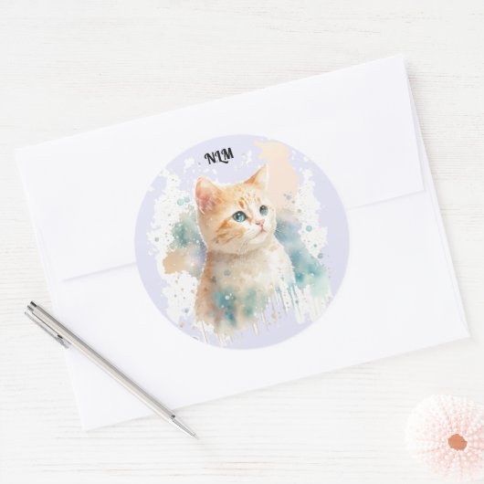 Geschilderde kitten Sticker (Envelop)