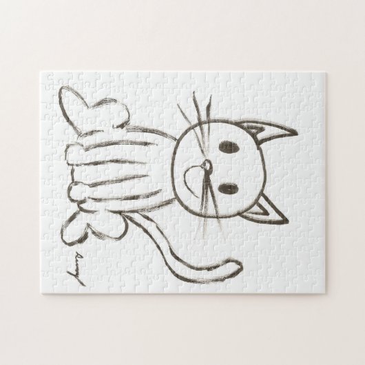 Geschilderde Kitty Puzzel Legpuzzel (Horizontaal)