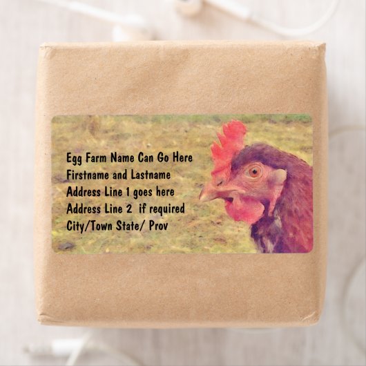 Geschilderde kleine rode hen etiket (Insitu)