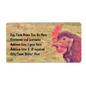 Geschilderde kleine rode hen etiket (Voorkant)