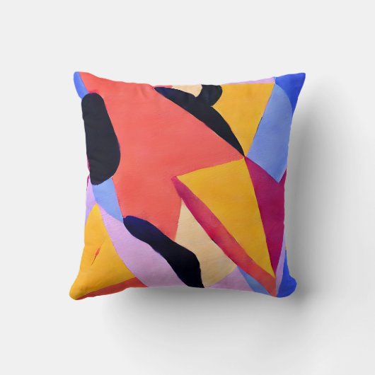 Geschilderde kleurrijke vormen - Abstracte kunst Kussen (Achterkant)