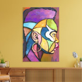 Geschilderde kunst Afrikaanse man canvasprint Canvas Afdruk (Insitu (Woonkamer))