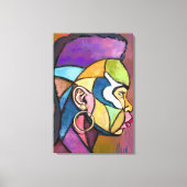 Geschilderde kunst Afrikaanse man canvasprint Canvas Afdruk (Voorkant)