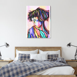 Geschilderde Kunst Dame Canvas Print