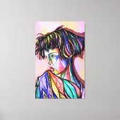 Geschilderde kunst dame canvasprint canvas afdruk (Voorkant)