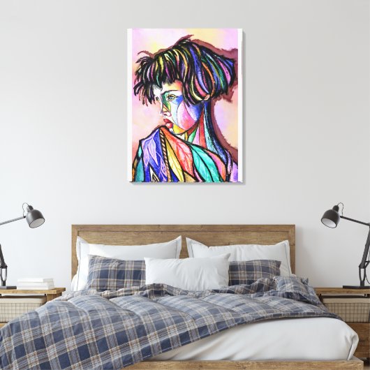 Geschilderde kunst dame canvasprint canvas afdruk (Insitu (Slaapkamer))