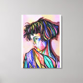 Geschilderde kunst dame canvasprint canvas afdruk (Voorkant)