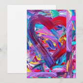 Geschilderde Kunst Hart, Fijne Kunst    Feestdagenkaart (Voorkant / Achterkant)