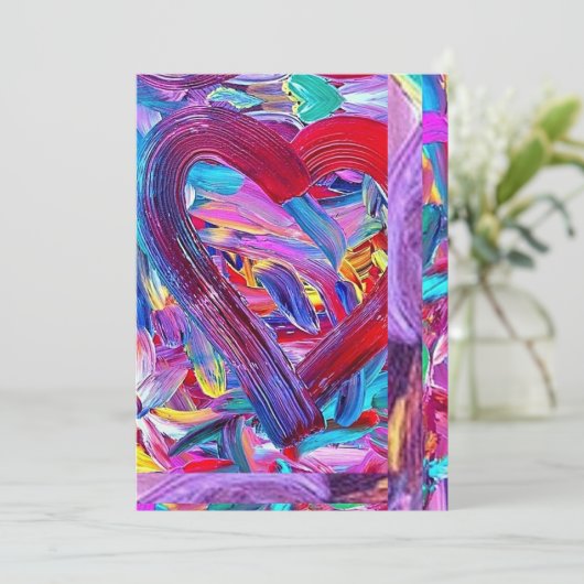 Geschilderde Kunst Hart, Fijne Kunst    Feestdagenkaart (Staand voorkant)