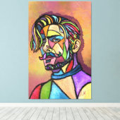 Geschilderde Kunst Man Doek Print (Insitu (Houten vloer))