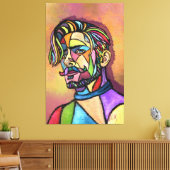 Geschilderde Kunst Man Doek Print (Insitu (Woonkamer))
