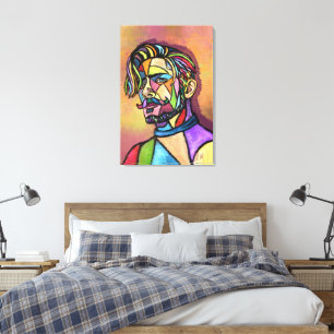 Geschilderde Kunst Man Doek Print