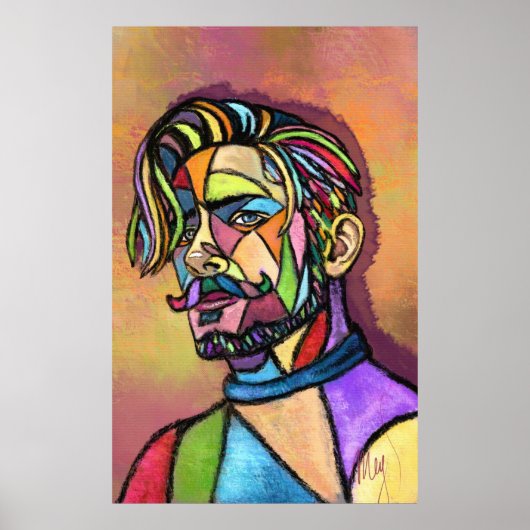 Geschilderde Kunst Man Poster (Voorkant)