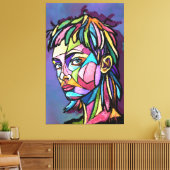 Geschilderde Kunst Vrouw Canvas Print (Insitu (Woonkamer))