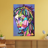 Geschilderde Kunst Vrouw Canvas Print (Insitu (Woonkamer))