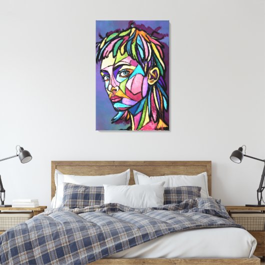 Geschilderde Kunst Vrouw Canvas Print (Insitu (Slaapkamer))