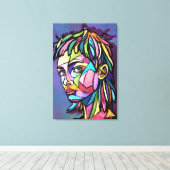Geschilderde Kunst Vrouw Canvas Print (Insitu (Houten vloer))