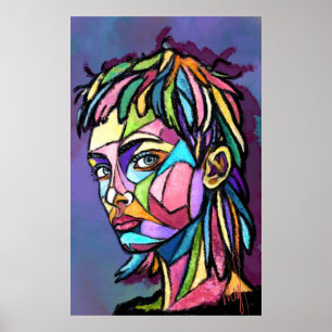 Geschilderde Kunst Vrouw Poster