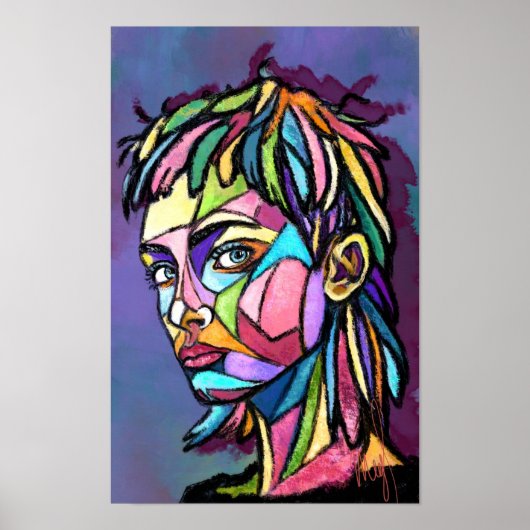 Geschilderde Kunst Vrouw Poster (Voorkant)