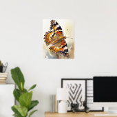 Geschilderde Lady Butterfly Art Print Poster (Thuiskantoor)
