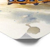 Geschilderde Lady Butterfly Art Print Poster (Hoek)