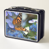 Geschilderde Lady Butterfly Metalen Lunchbox (Achterkant)