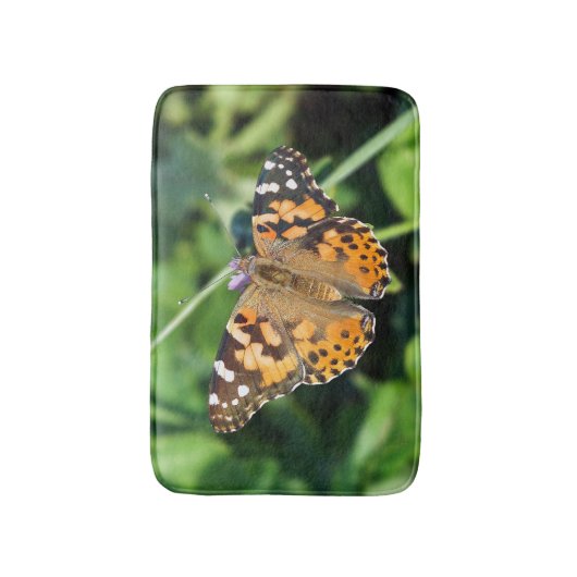 Geschilderde Lady vlinder badmat (Voorkant Verticaal)