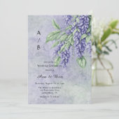 Geschilderde Lavendel Wisteria Bruiloft Viering Kaart (Staand voorkant)