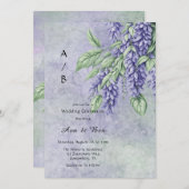 Geschilderde Lavendel Wisteria Bruiloft Viering Kaart (Voorkant / Achterkant)