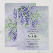 Geschilderde Lavendel Wisteria Verlovingsfeest Kaart (Voorkant / Achterkant)
