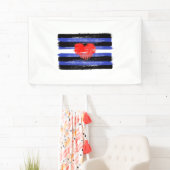 GESCHILDERDE LEER TROTS VLAG EN SYMBOOL SPANDOEK (Insitu)