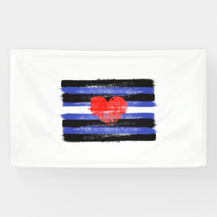 GESCHILDERDE LEER TROTS VLAG EN SYMBOOL SPANDOEK