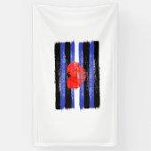 GESCHILDERDE LEER TROTS VLAG EN SYMBOOL SPANDOEK (Verticaal)
