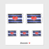 GESCHILDERDE LEER TROTS VLAG EN SYMBOOL STICKER (Vel)