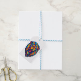GESCHILDERDE LEEUW Cadeaubijslags Cadeaulabel